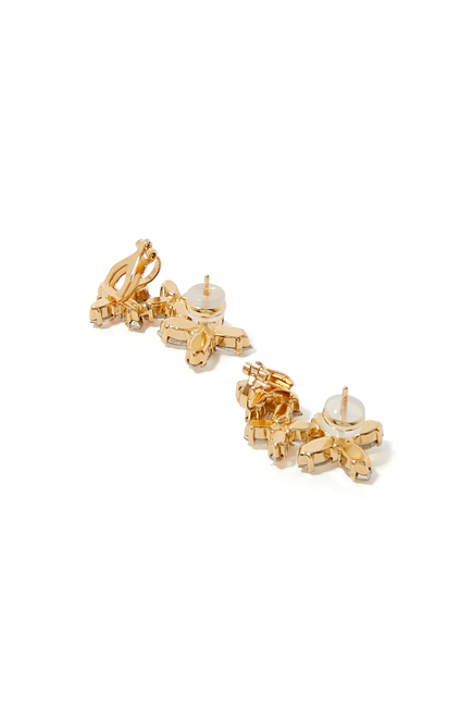 Multi Star Cuff Earrings, 18k Gold-Plated Brass